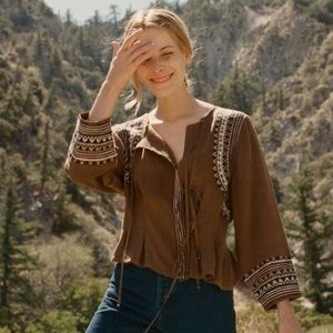 DOEN Priere Silk Noil Tie Blouse